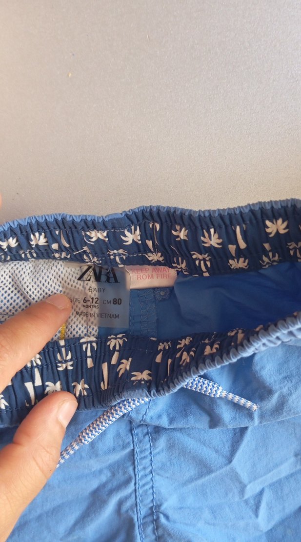 Renkli Bağcıklı Mavi Erkek deniz Şort - Görsel 2