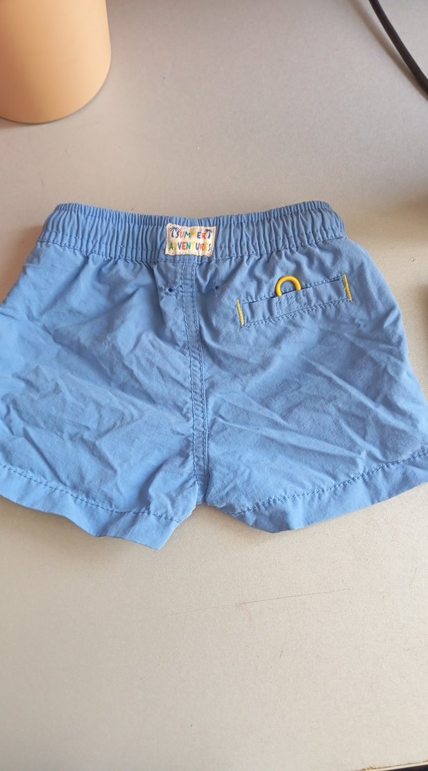 Renkli Bağcıklı Mavi Erkek deniz Şort - Görsel 3