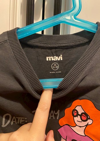 Kız Çocuk Gri Baskılı Kısa Kollu Tişört - Görsel 3