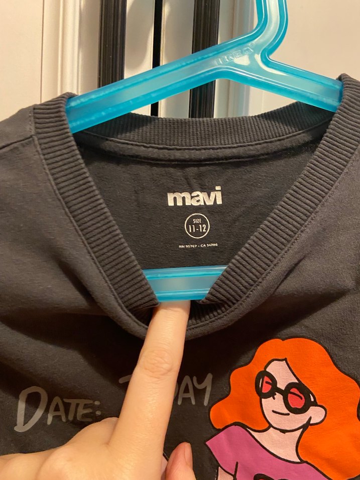 Kız Çocuk Gri Baskılı Kısa Kollu Tişört - Görsel 3