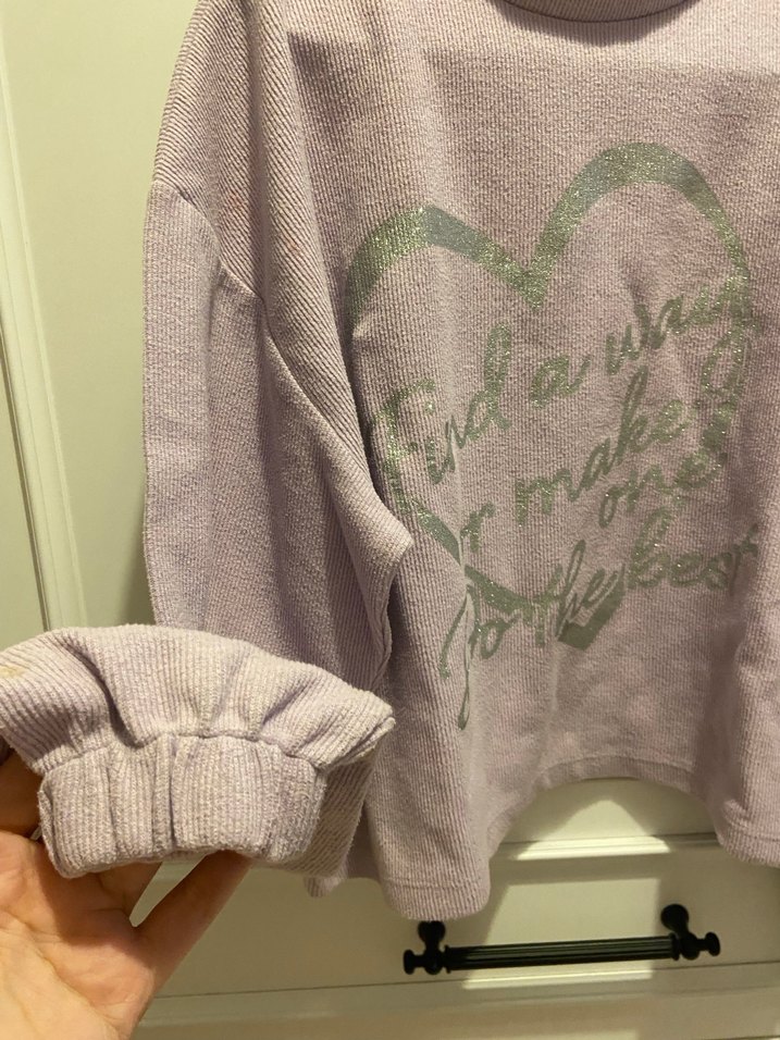 Mor Uzun Kollu Kız çocuk Sweatshirt - Görsel 3