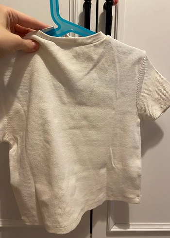 Kız Çocuk Beyaz Baskılı Kısa Kollu Tişört - Görsel 3