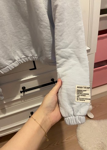 Gri Kız Çocuk Bisiklet Yaka Uzun Kollu Sweatshirt - Görsel 2