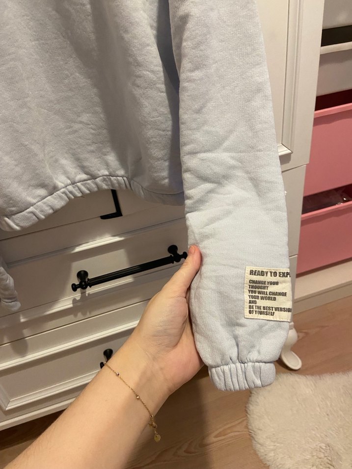 Gri Kız Çocuk Bisiklet Yaka Uzun Kollu Sweatshirt - Görsel 2