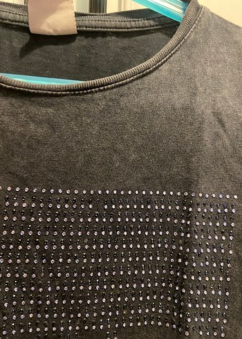 Siyah Baskılı Kısa Kollu Kız çocuk Tişört - Görsel 2