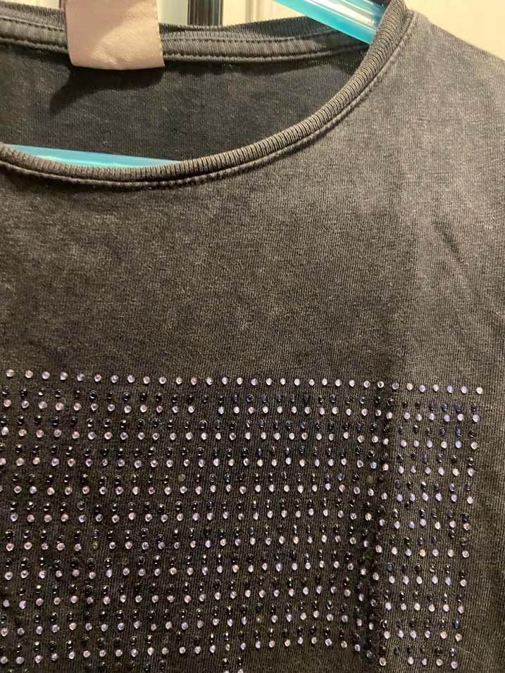 Siyah Baskılı Kısa Kollu Kız çocuk Tişört - Görsel 2