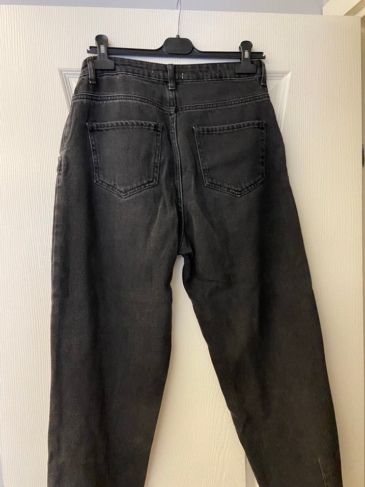 Koton Gri Bol Kesim Kemerli Kadın Kot Pantolon - Görsel 4