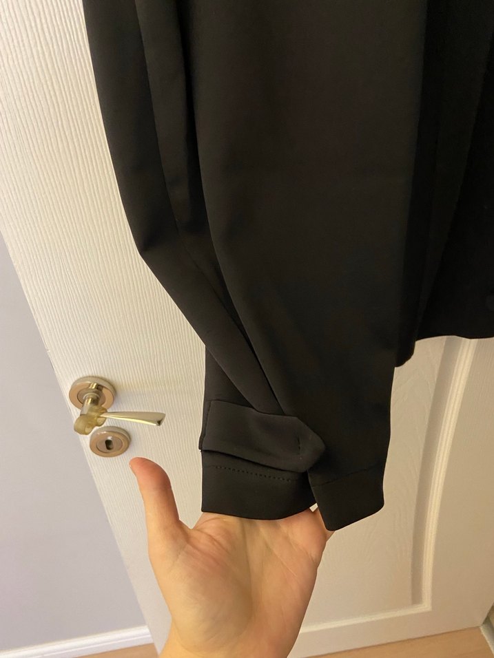 Terzi Dükkanı Scuba 
Siyah Salaş Midi Kadın Kumaş Pantolon - Görsel 2