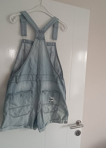 Kızlar için Mavi Denim Askılı Bol Kesim Tulum - Görsel 6