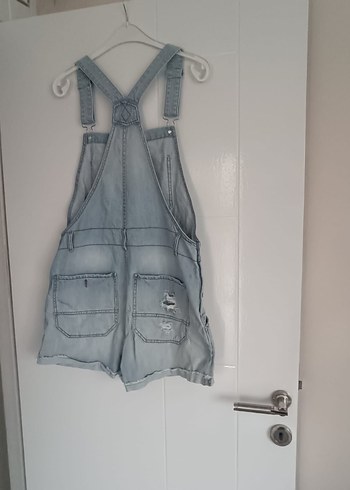 Kızlar için Mavi Denim Askılı Bol Kesim Tulum - Görsel 5
