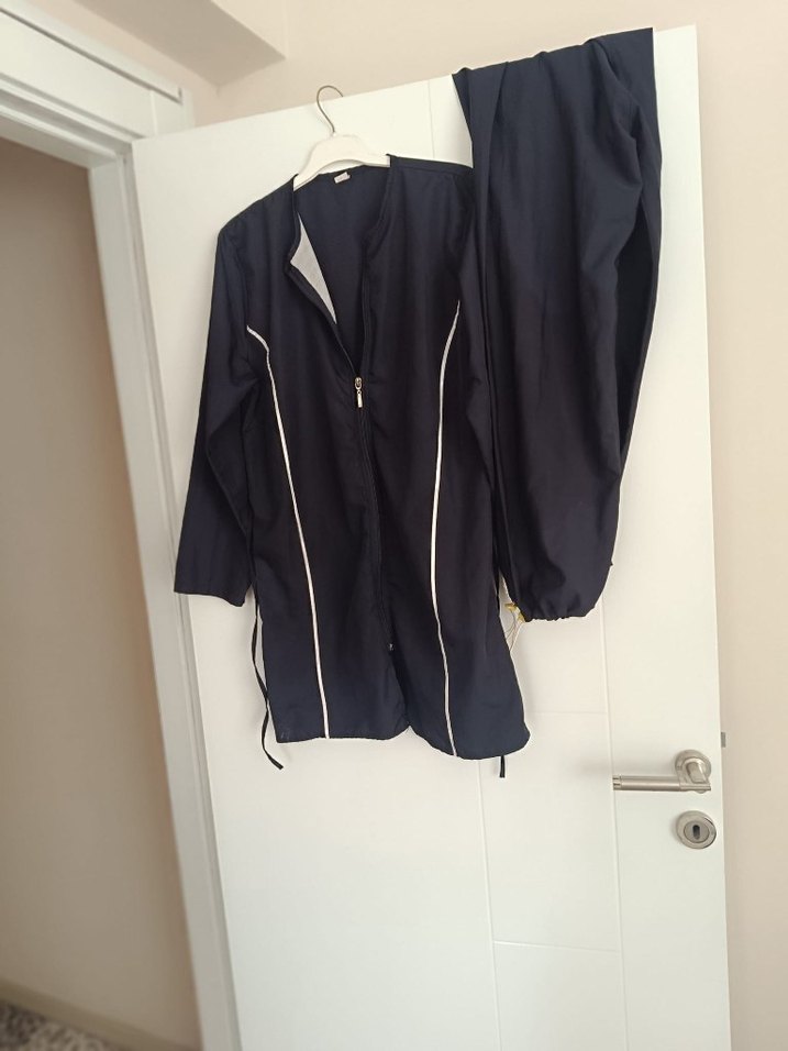 Kadın Siyah Fermuarlı Uzun  haşema Takımı - Görsel 2