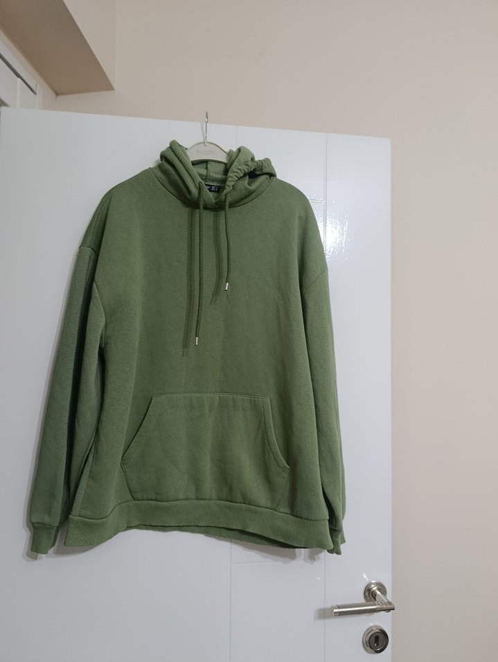 Kadın Yeşil Kapüşonlu Sweatshirt - Görsel 3