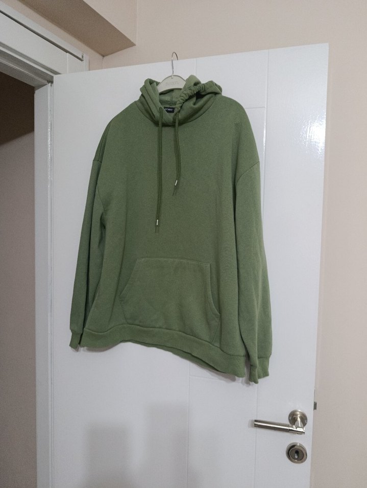 Kadın Yeşil Kapüşonlu Sweatshirt - Görsel 5