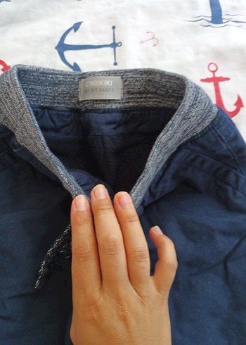 LC Waikiki Gri Bel ve Lacivert Erkek Çocuk Bol Kesim Pantolon