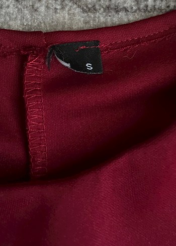 Bordo Uzun Drapeli Kolsuz Abiye Elbise - Görsel 3