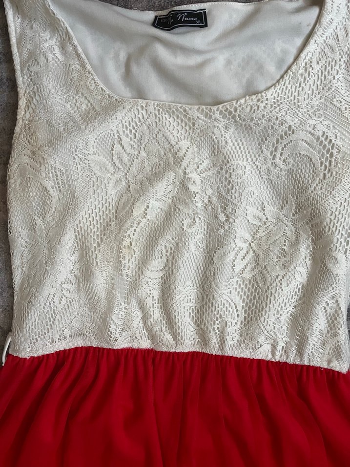 Dantel Detaylı Kırmızı Midi Elbise - Görsel 3