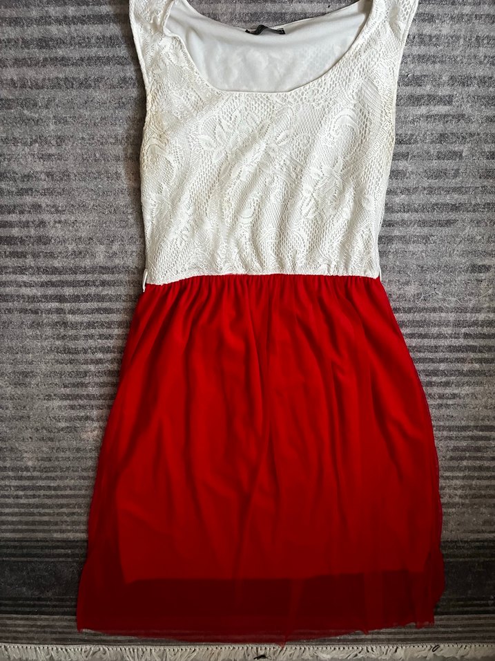 Dantel Detaylı Kırmızı Midi Elbise - Görsel 5