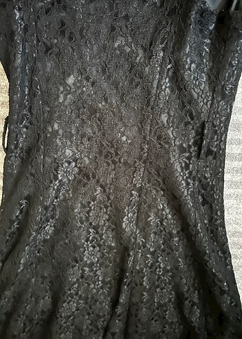 Siyah Dantel Gösterişli Abiye Elbise - Görsel 4