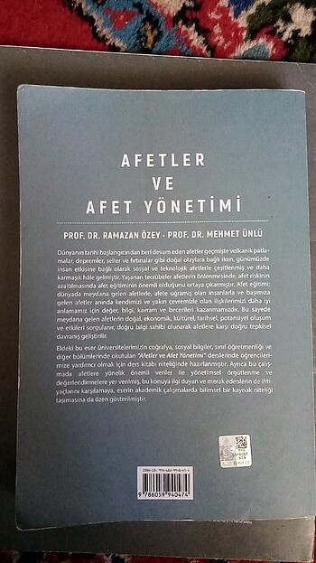  Afetler ve afet yönetimi ramazan özey Mehmet ünlü 