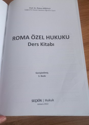 Roma Özel Hukuku Ders Kitabı - Seçkin