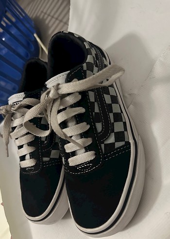 Unisex Cocuk Vans Siyah Beyaz Kareli Spor Ayakkabı - Görsel 5