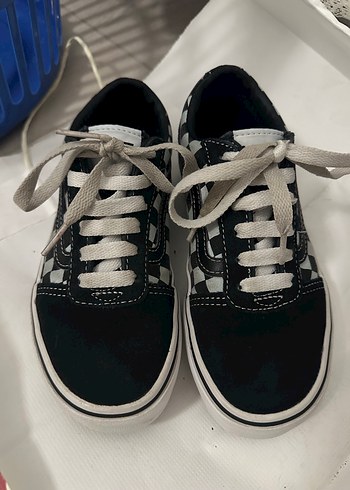 Unisex Cocuk Vans Siyah Beyaz Kareli Spor Ayakkabı - Görsel 2