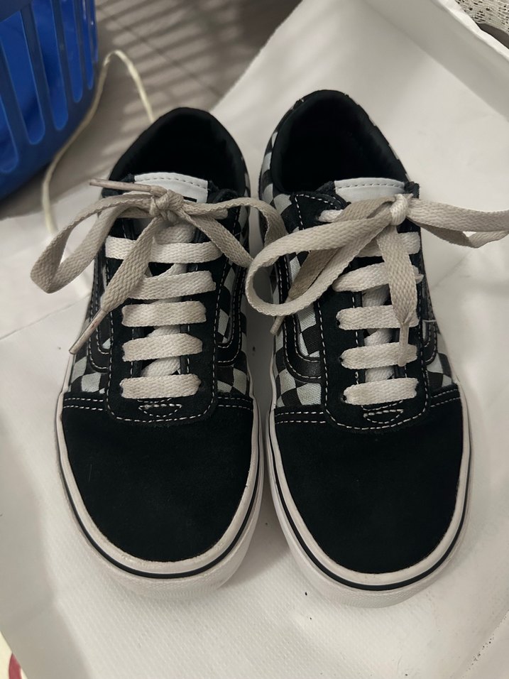 Unisex Cocuk Vans Siyah Beyaz Kareli Spor Ayakkabı - Görsel 2