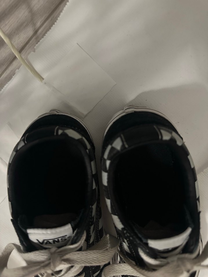 Unisex Cocuk Vans Siyah Beyaz Kareli Spor Ayakkabı - Görsel 4