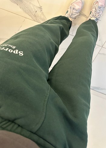 Kadın Yeşil Baskılı Rahat Eşofman Altı - Görsel 2