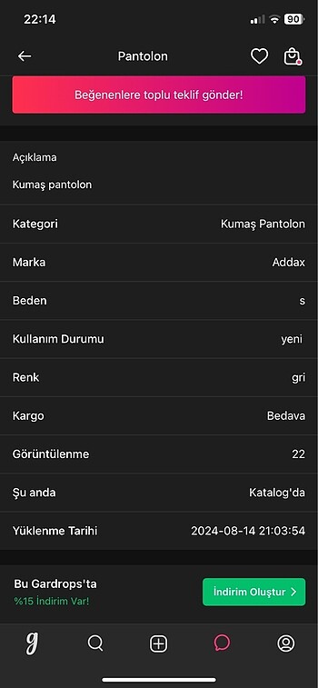 s Beden haki Renk Özel ilan