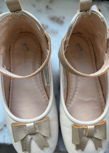 Kız Çocuk Bej Fiyonklu Babet Ayakkabı - Görsel 5