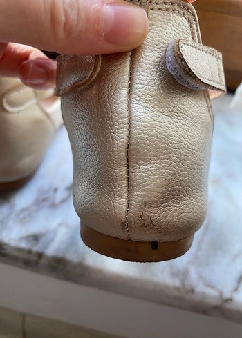 Kız Çocuk Bej Fiyonklu Babet Ayakkabı - Görsel 3