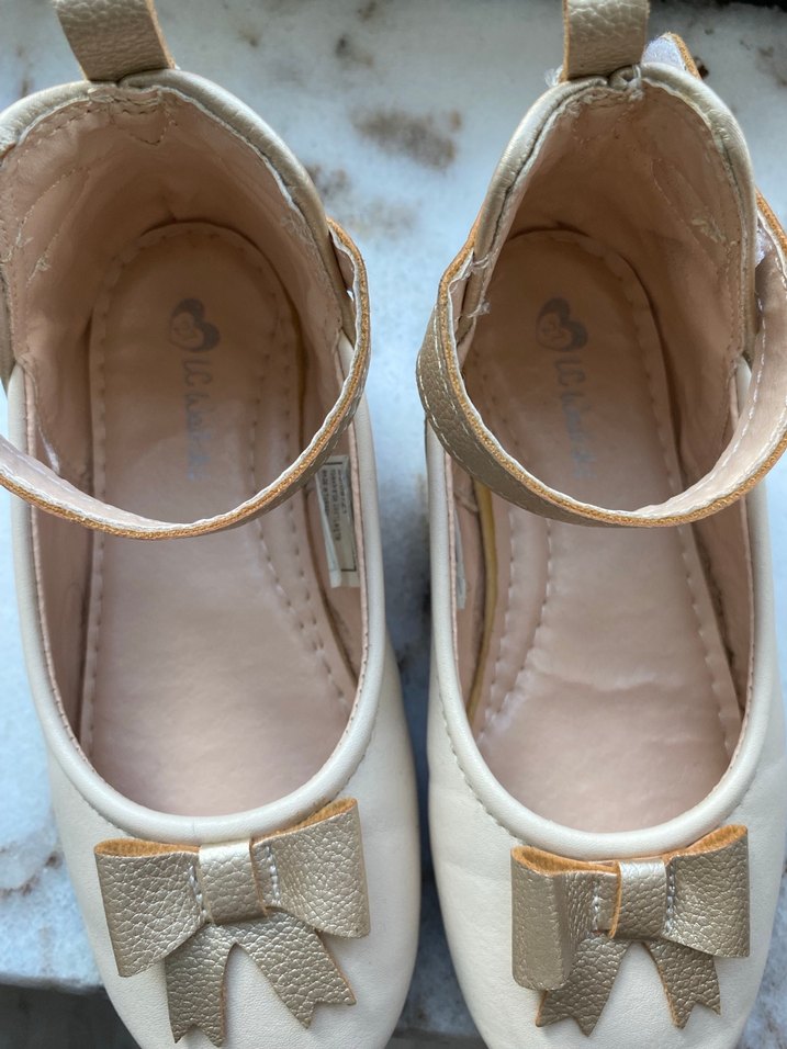 Kız Çocuk Bej Fiyonklu Babet Ayakkabı - Görsel 5