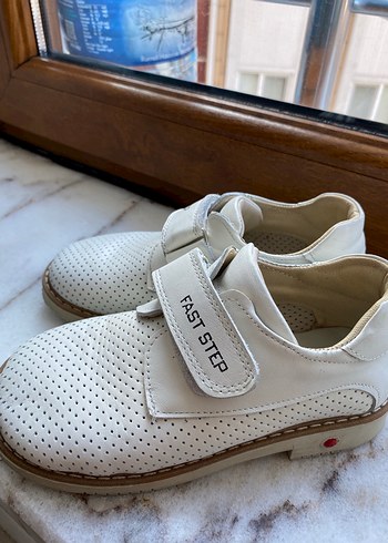 Beyaz Erkek Çocuk Özel Gün Ayakkabısı Velcro - Görsel 2
