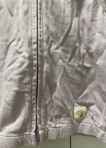 Kız Çocuk Kapüşonlu Fermuarlı Yelek - Görsel 2