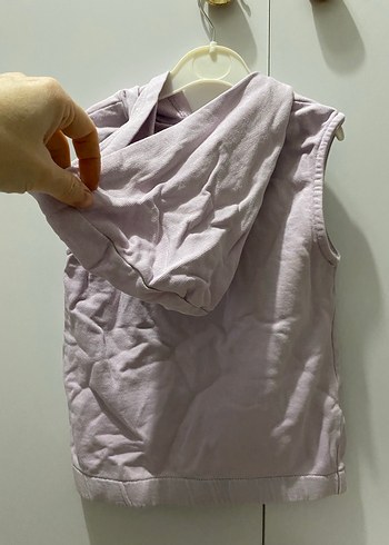 Kız Çocuk Kapüşonlu Fermuarlı Yelek - Görsel 3