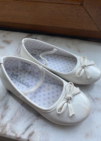 Kız Çocuk Beyaz Tokalı Babet Ayakkabı - Görsel 5