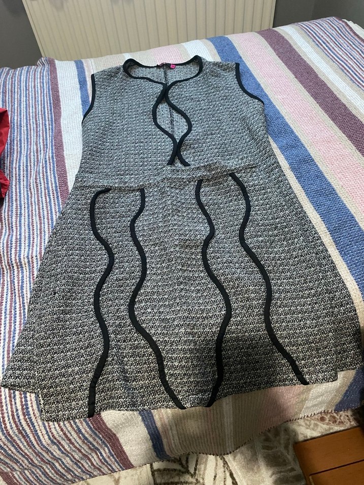 Gri Örgü etekli takım - Görsel 2