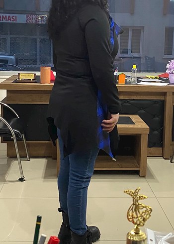 Siyah Ekose Desenli Kadın Tunik - Görsel 5