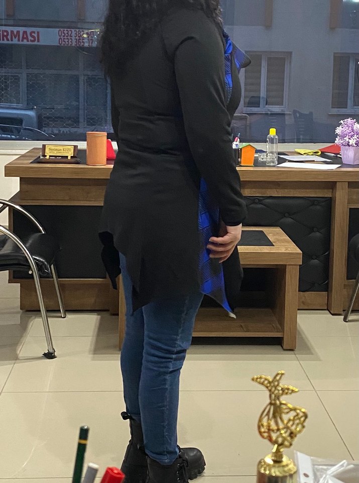 Siyah Ekose Desenli Kadın Tunik - Görsel 5