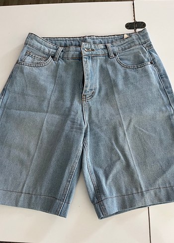 Zara Acik Mavi Denim Sort