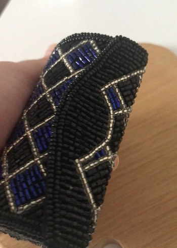 Beden mavi Renk Boncuk İşlemeli Lacivert Kadın Mini Çanta takı kutusu aynalı
