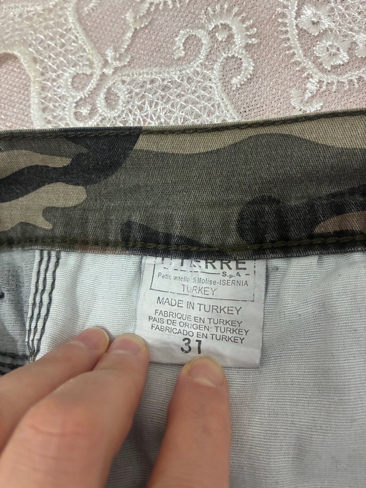 Kemerli Kamuflaj Desenli erkek Kumaş Pantolon M beden yazlık - Görsel 4