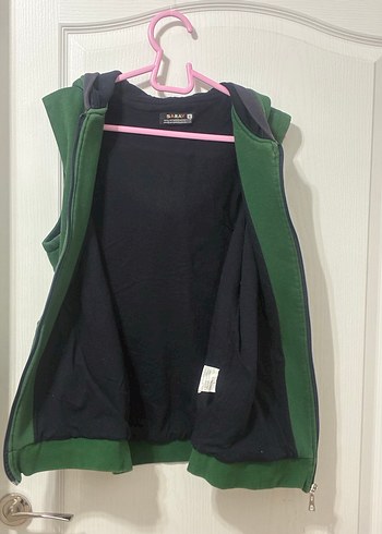 Erkek Çocuk Yeşil Fermuarlı Kapüşonlu Yelek 8 numara beden - Görsel 4