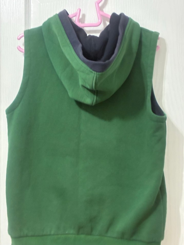 Erkek Çocuk Yeşil Fermuarlı Kapüşonlu Yelek 8 numara beden - Görsel 3