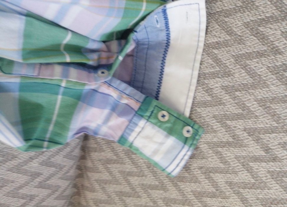 Düğmeli Yeşil Pamuklu Kadın Gömlek - Görsel 3