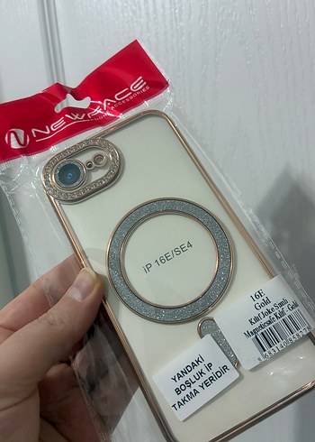 Altın Renkli Payetli Telefon Kılıfı ıpone 16 S E - Görsel 2
