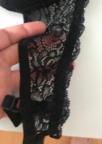 Defacto Siyah Dantelli Minimalist Goth Sütyen