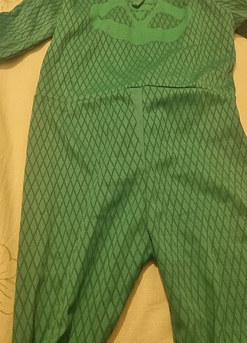  Beden yeşil Renk Pijama maskeliler kertenkele cocuk kiyafeti