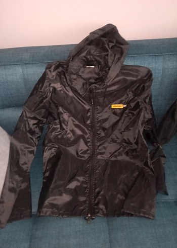 Erkek Siyah Fermuarlı Biker Yağmurluk - Görsel 4